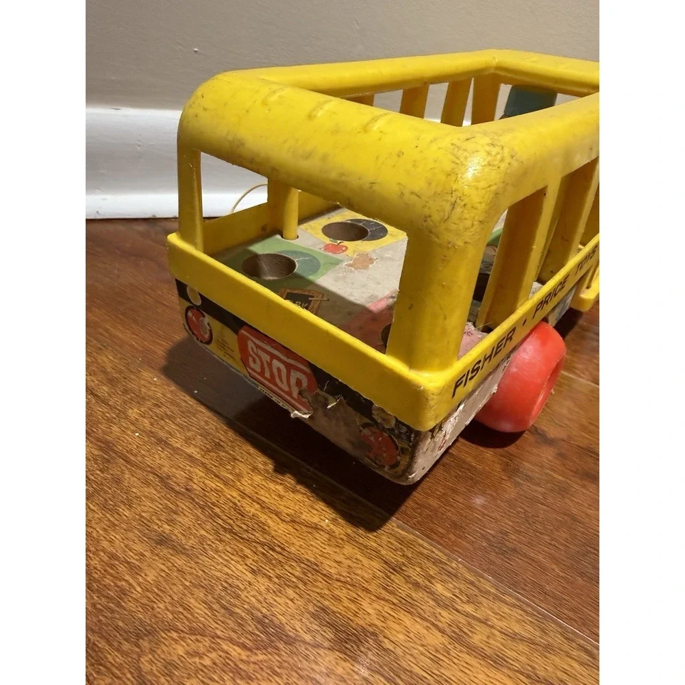Vintage 1965 Fisher Price Little People School Bus 192 Original Authentic